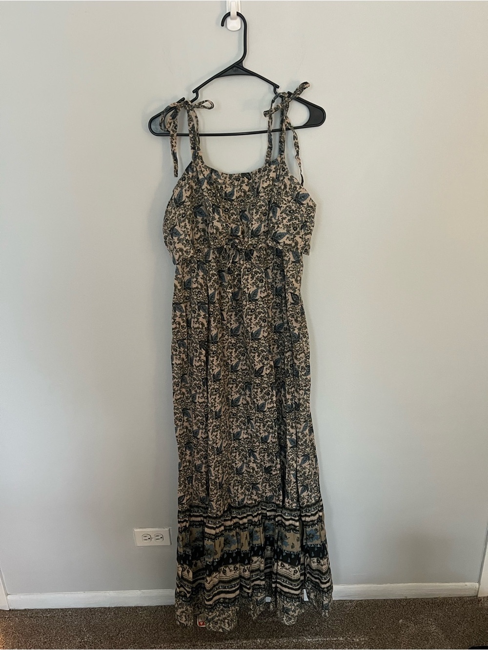 Free People Tangier Babydoll Printed Maxi Dress size Large - Picture 4 of 11